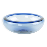 Blue glass bowl, Danish design, 1970s, manufactured by Holmegaard