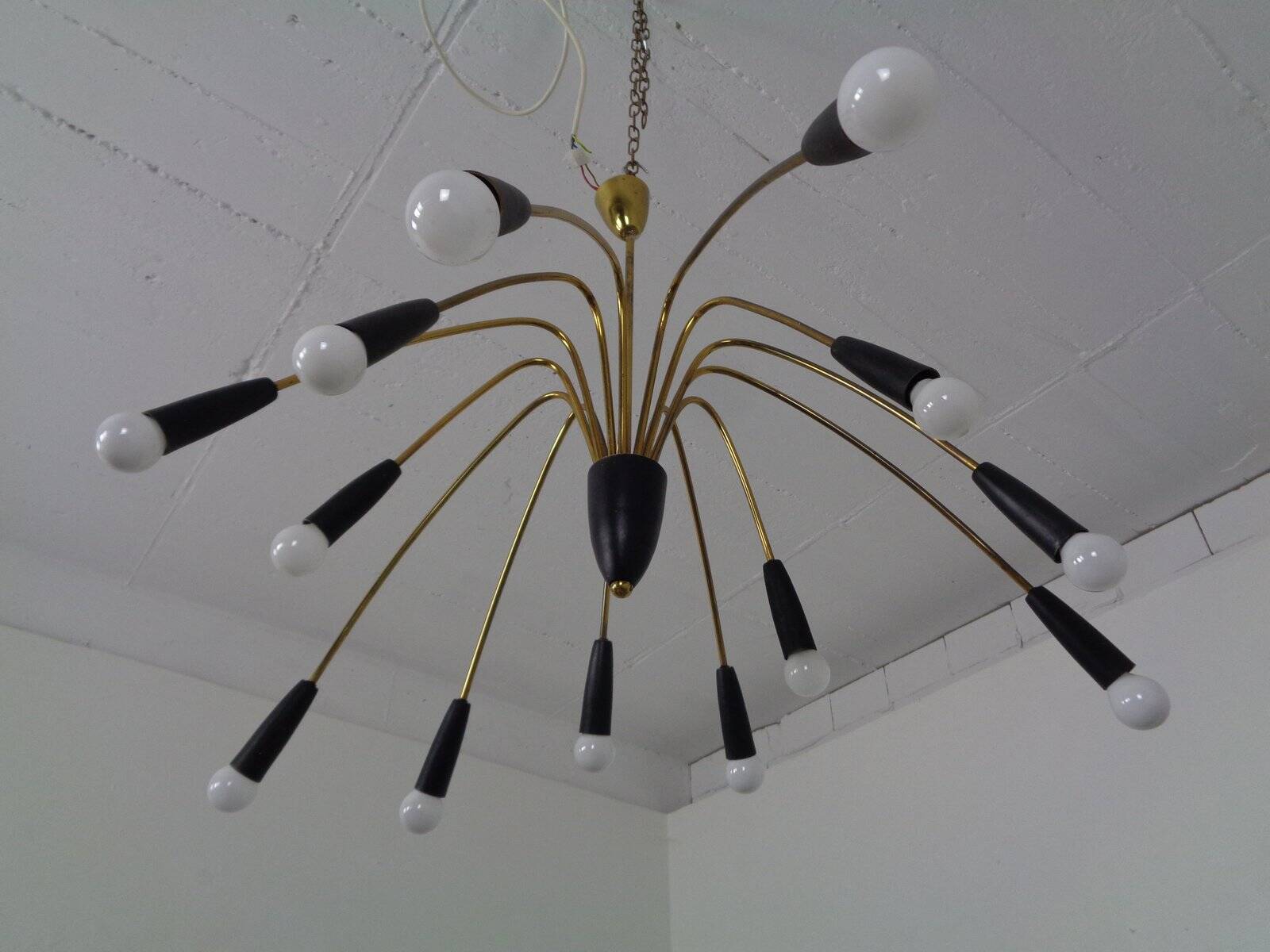 Large Italian Spider Ceiling Lamp, 1950s