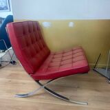 Barcelona red leather chair Knoll edition