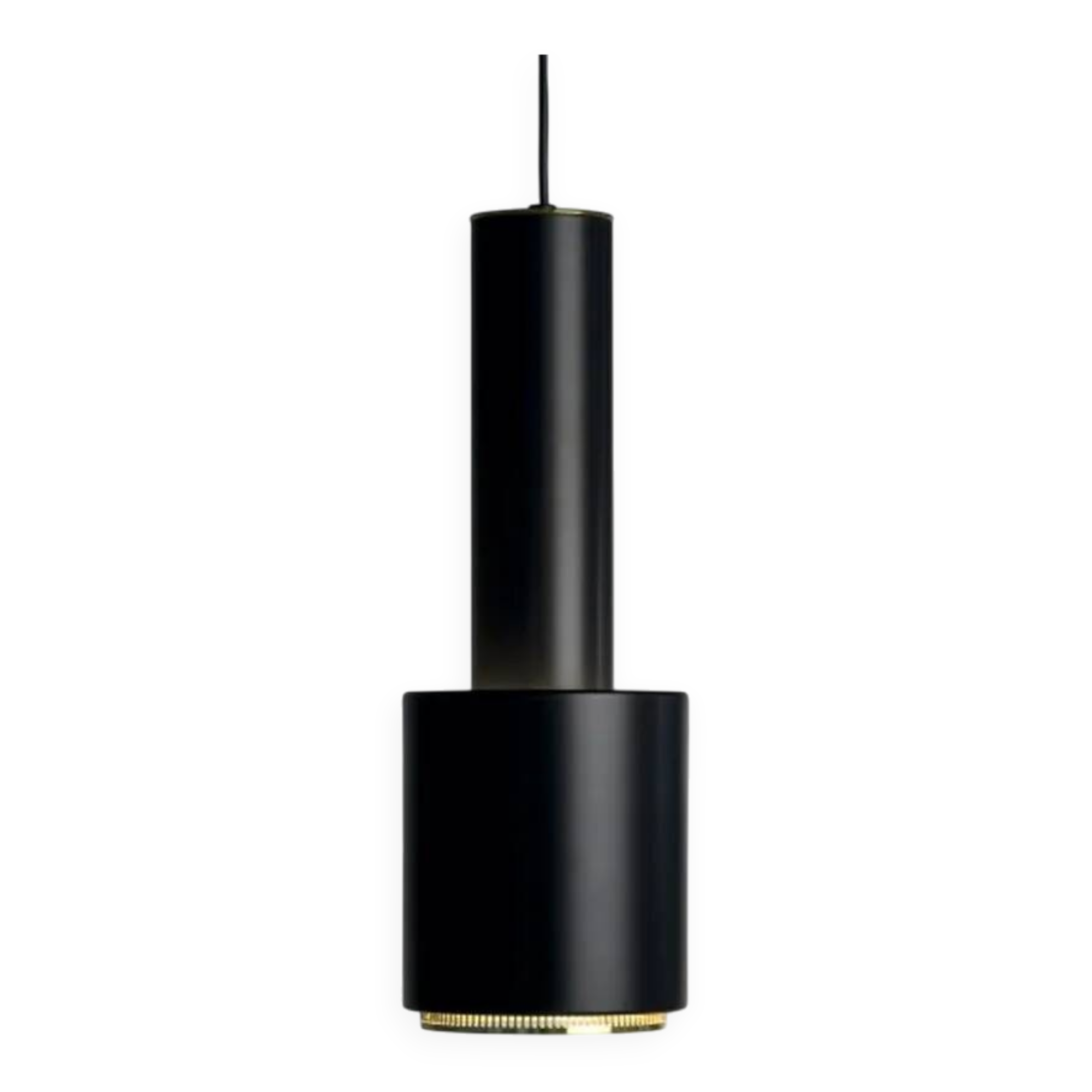 Alvar Aalto A110 Hand Grenade pendant lamp in black with brass