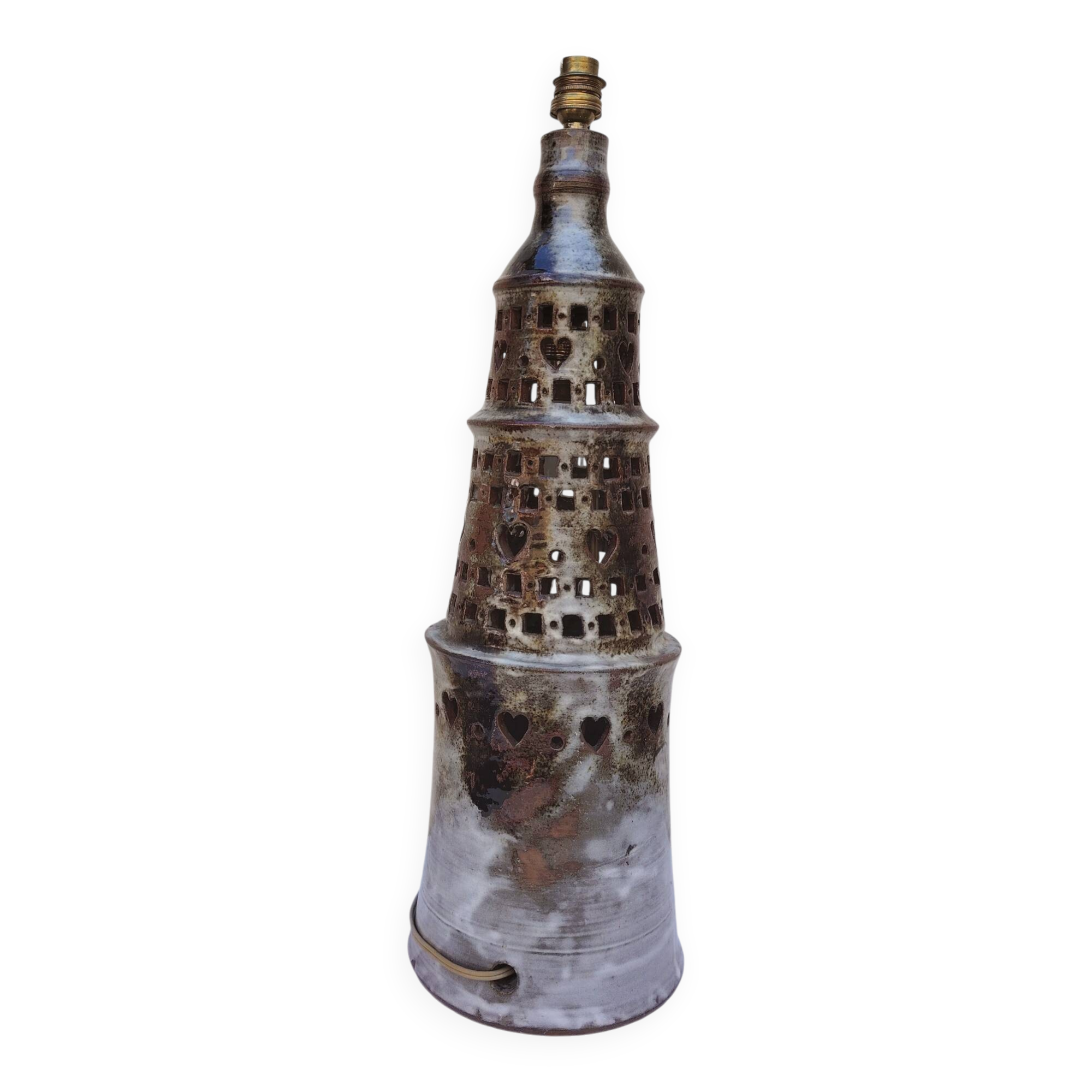 Large lamp base, ceramic, Chantal & Thierry Robert