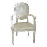 Caned medallion armchair