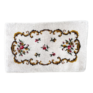 Tapis pure laine fleuri