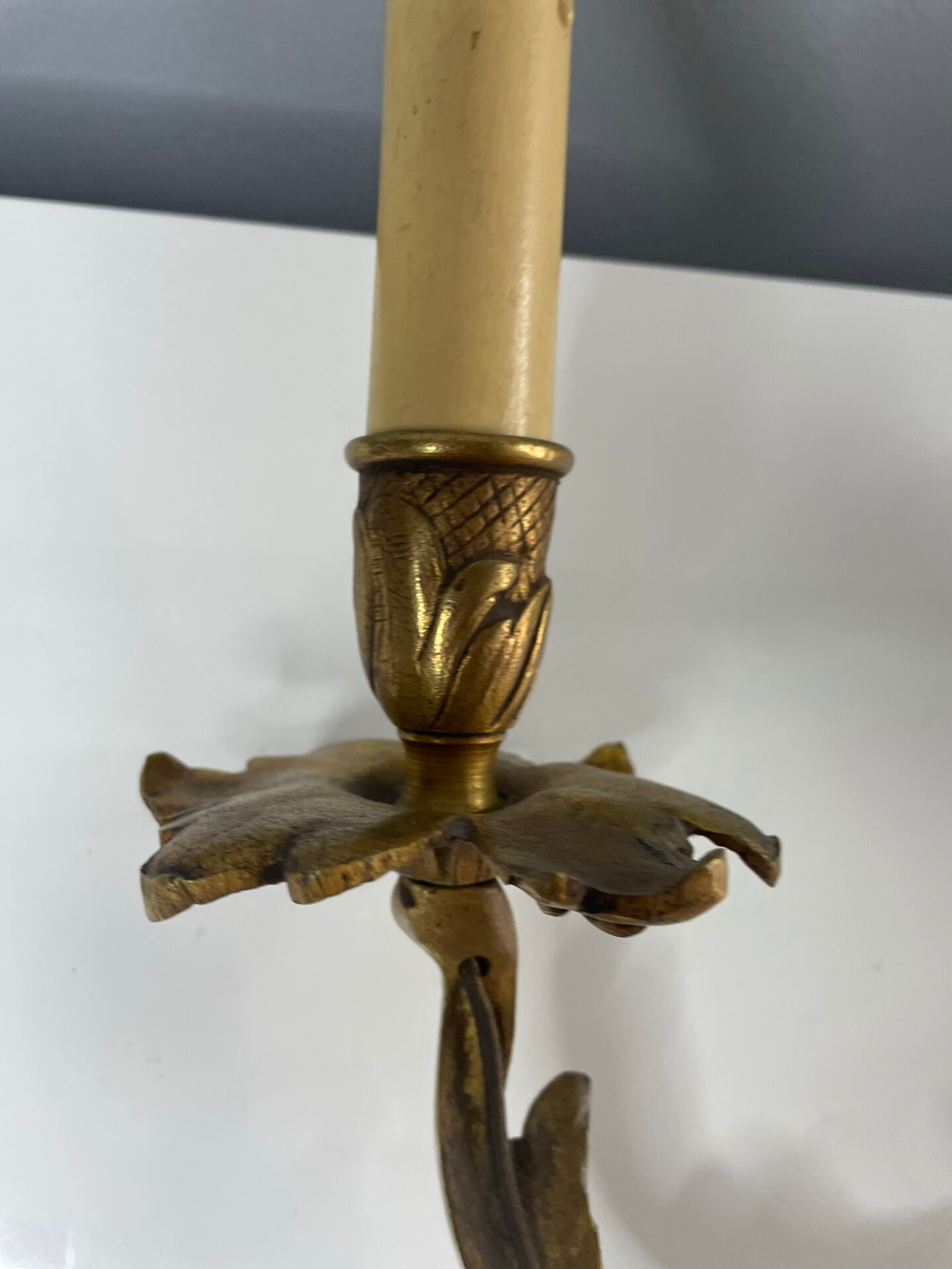 2 antique wall sconces in gilded bronze, Louis XV style