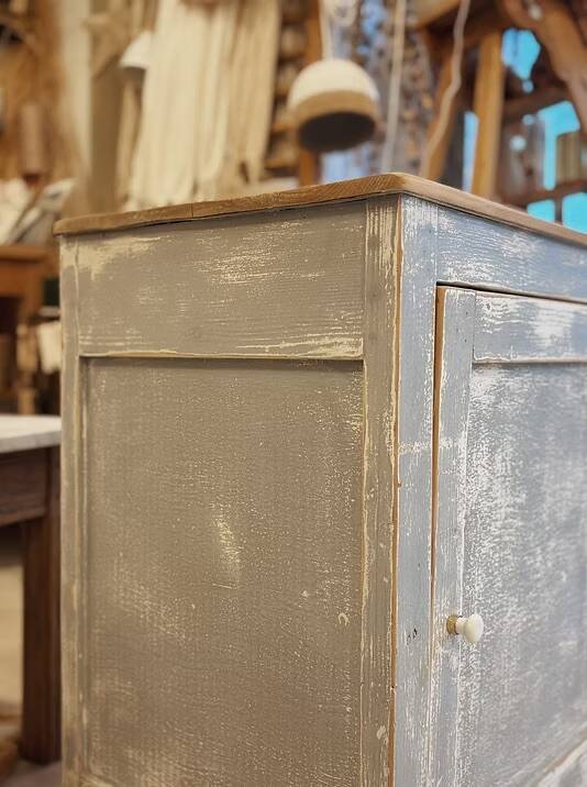 Blue-grey patinated sideboard / jam cupboard