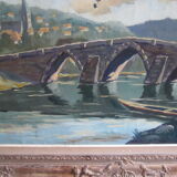Huile sur toile peinture cadre platre