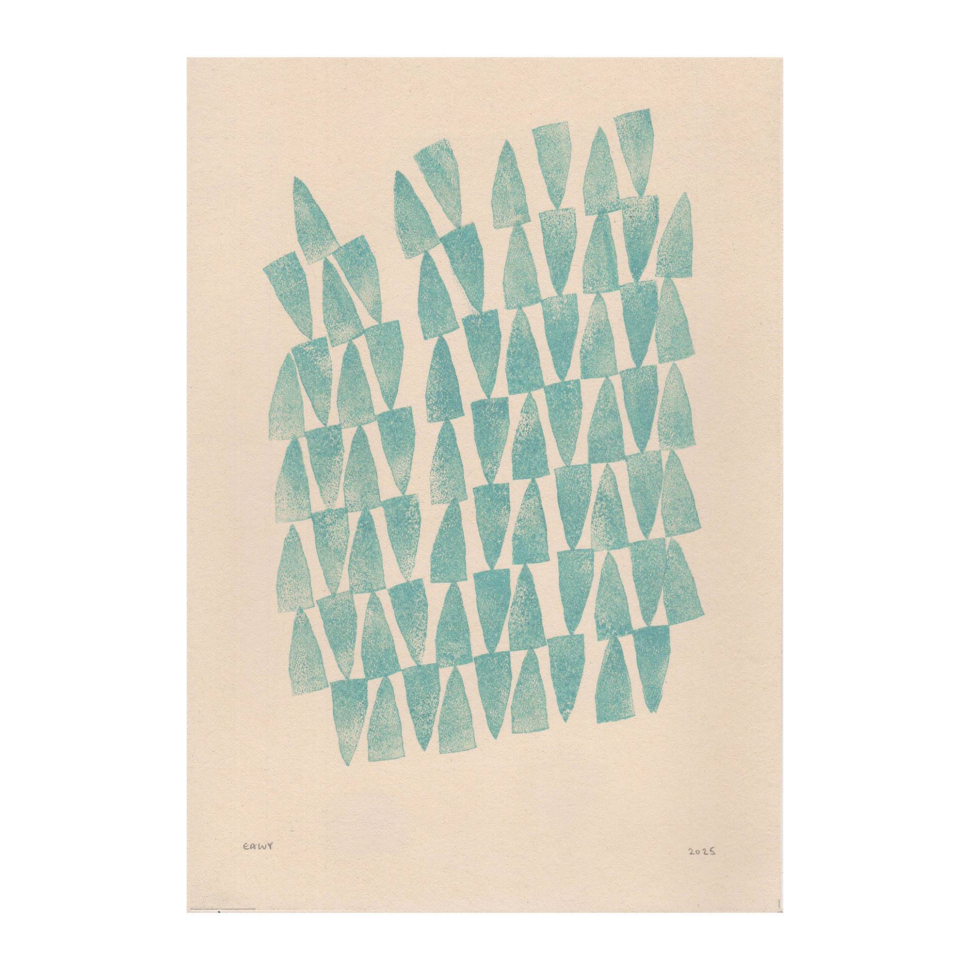 Collection of 10 paintings on paper in warm and cool tones signed Eawy.