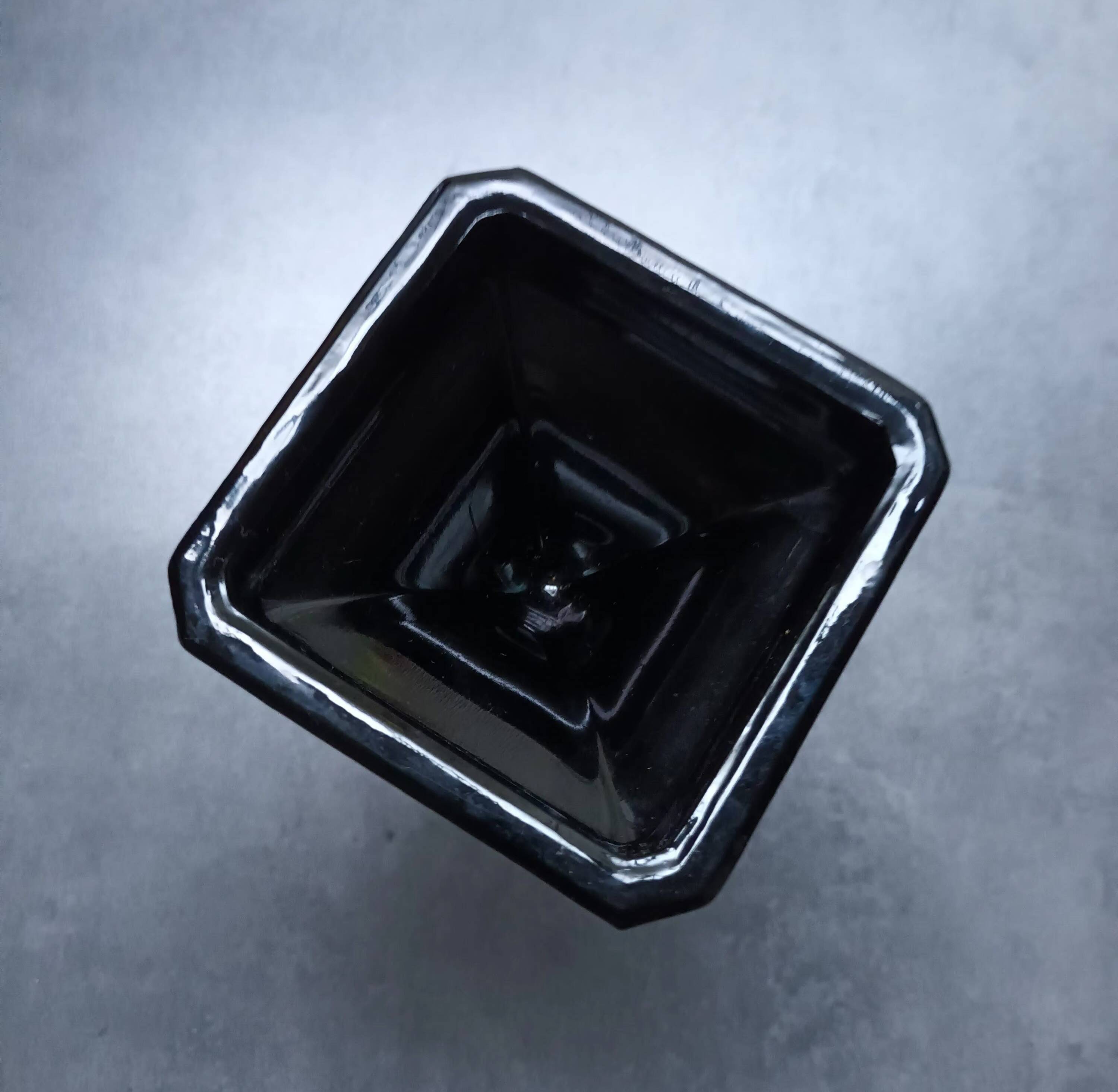 Black glass candlestick