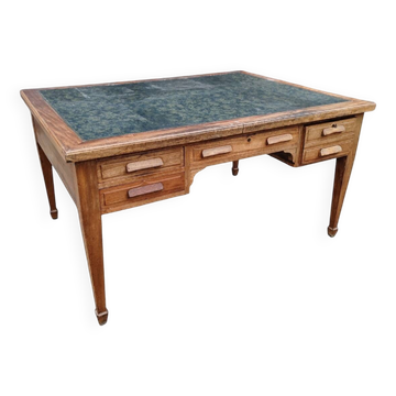 Vintage double-sided mahogany desk