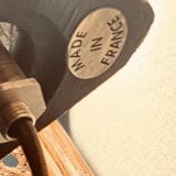 Duo wall lights, 3 M fabric cable, rattan and cane, 70s