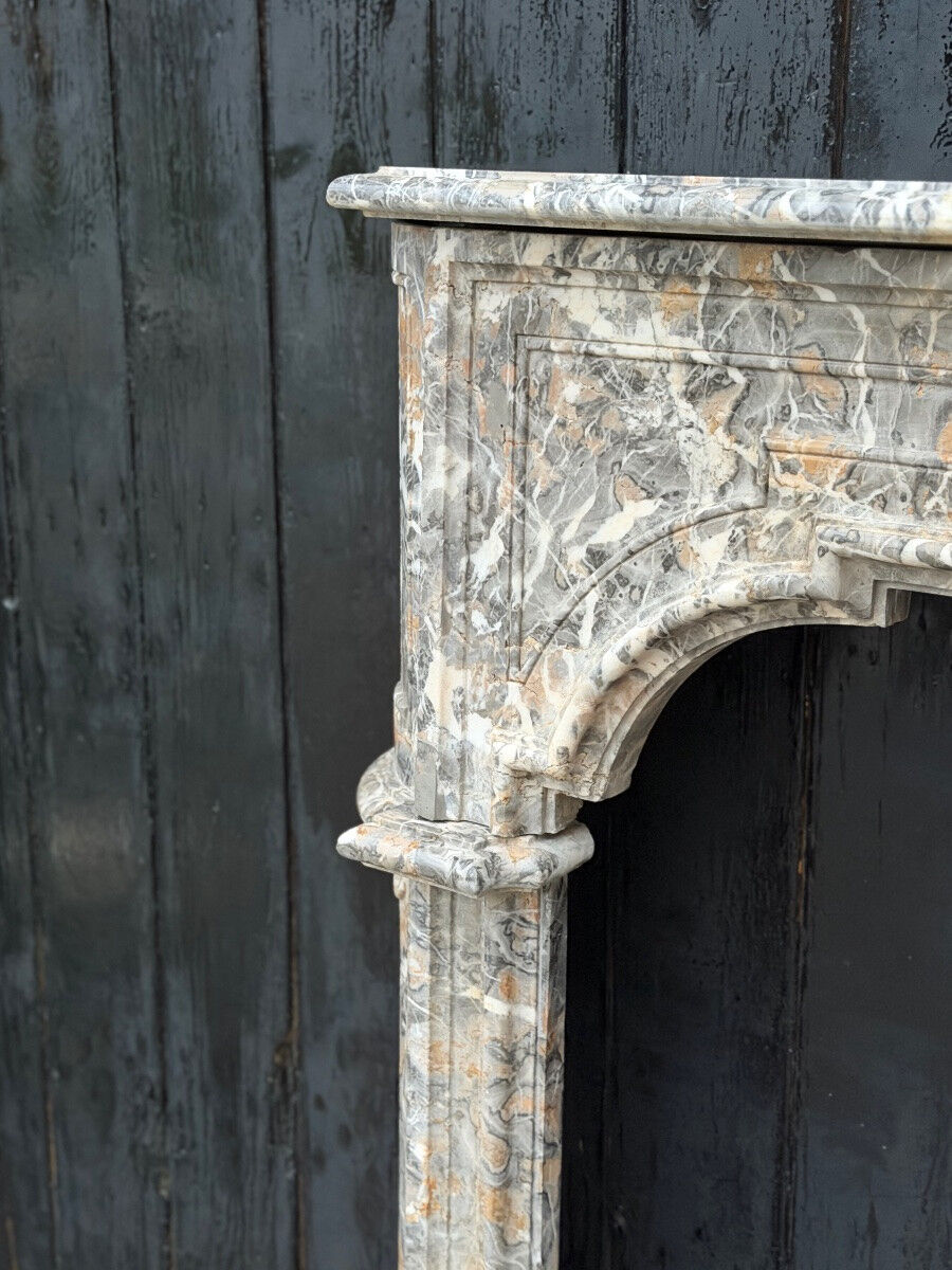Regency fireplace in grey Ardennes marble, 18th century