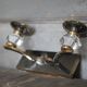 Art Deco wall sconce, brass and Sèvres crystal, light fixture.