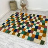 Handmade Moroccan Berber carpet 213 x 163 CM