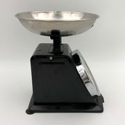 Vintage kitchen scale, black metal and stainless steel