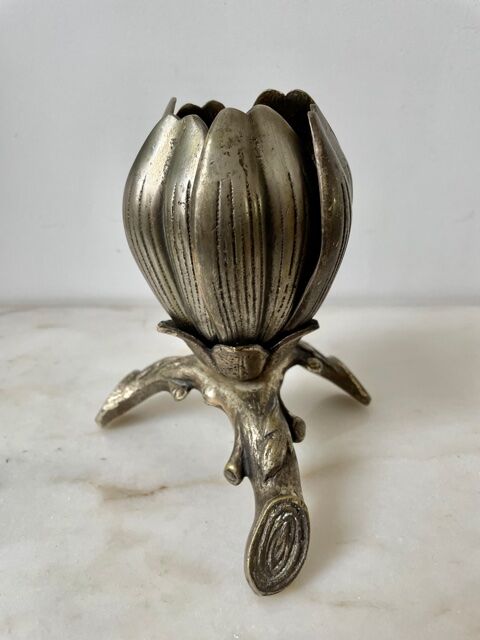 Ashtray flower 1970 silver bronze