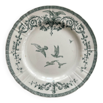Flat iron earthenware plate "Marie Antoinette" Opaque by Gien