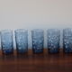 5 glasses blue decorations vintage fruits