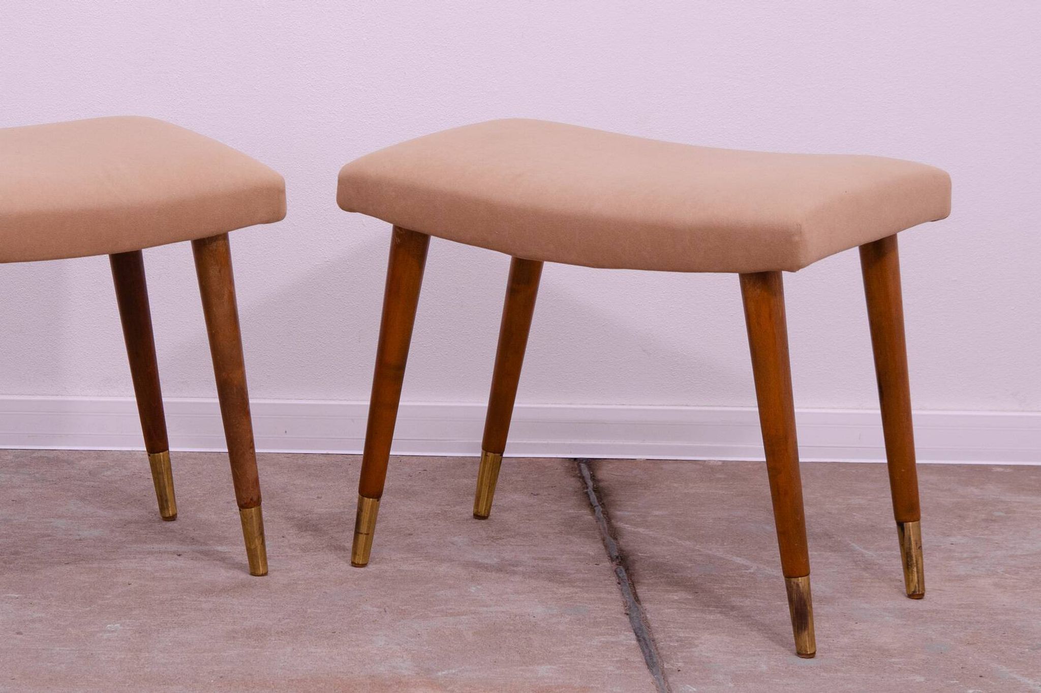 Pair of Scandinavian style stools by Vyčítal and Sedláček, Czechoslovakia, 1960s