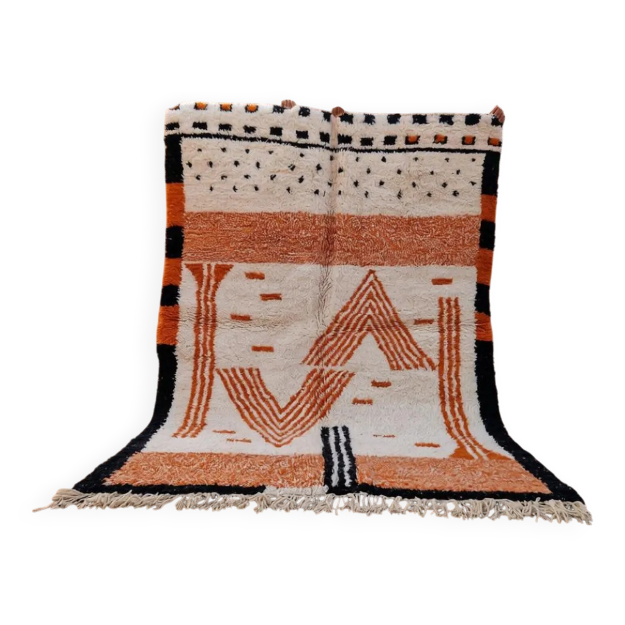 Moroccan wool rug handwoven 3x2 m