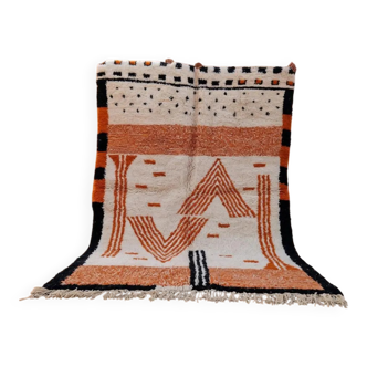 Moroccan wool rug handwoven 3x2 m