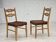1970s, set of 2 Danish dining chairs, furniture wool, solid oak wood.