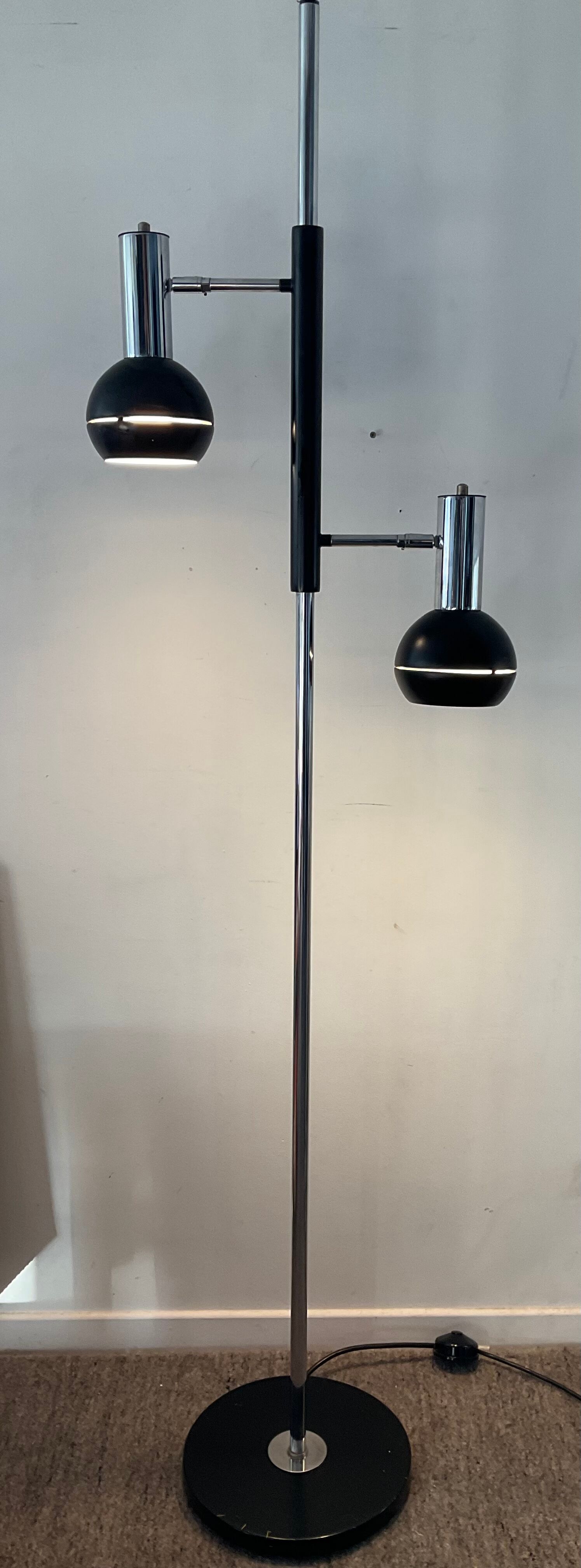 Lampadaire liseuse vintage 2 spots années 70