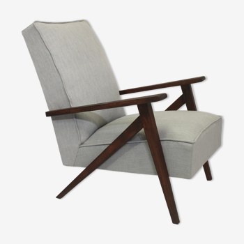 Fauteuil scandinave en hêtre années 60