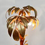 Vintage brass leaf palm tree table lamp Hans Kögl