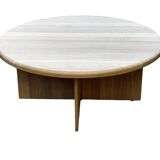 Vintage coffee table with side tables 80s design