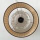 Vintage hanging lamp glass globe and raffia lampshade
