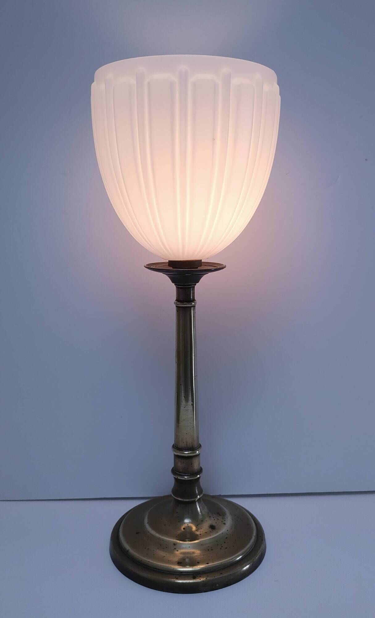 brass glass art deco lamp