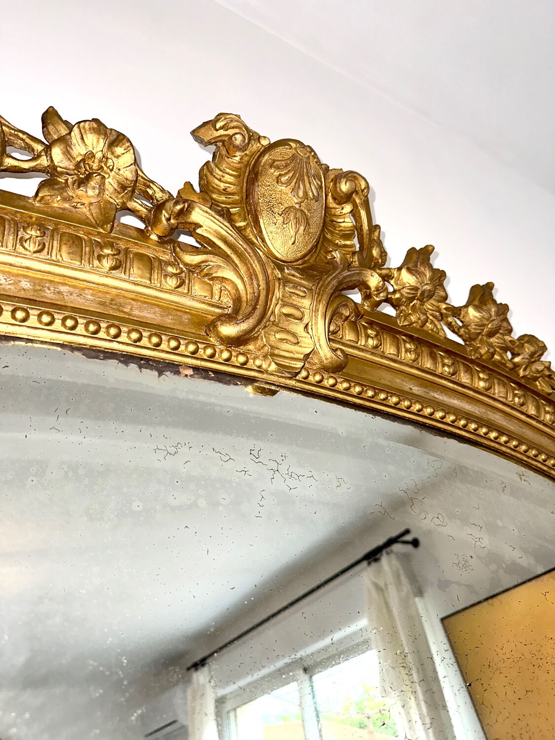 Miroir ancien à fronton XIXème