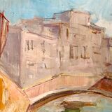 Impressionist Venetian Scene Oil on Canvas, signed Knut Norman (1896-1977)