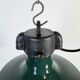 Industrial French Dark Green Enamel Factory Pendant Lamp, 1960s