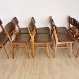 Vintage STOL Kamnik Dining Chair: 1970s Yugoslavian Mid-Century Leather Bis