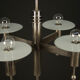 Art Deco or Bauhaus Nickel-plated 4-flamming chandelier, 1920s