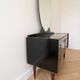 Art Deco dressing table in black lacquered wood with mirror