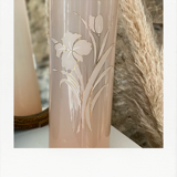 Vase tube rose et or