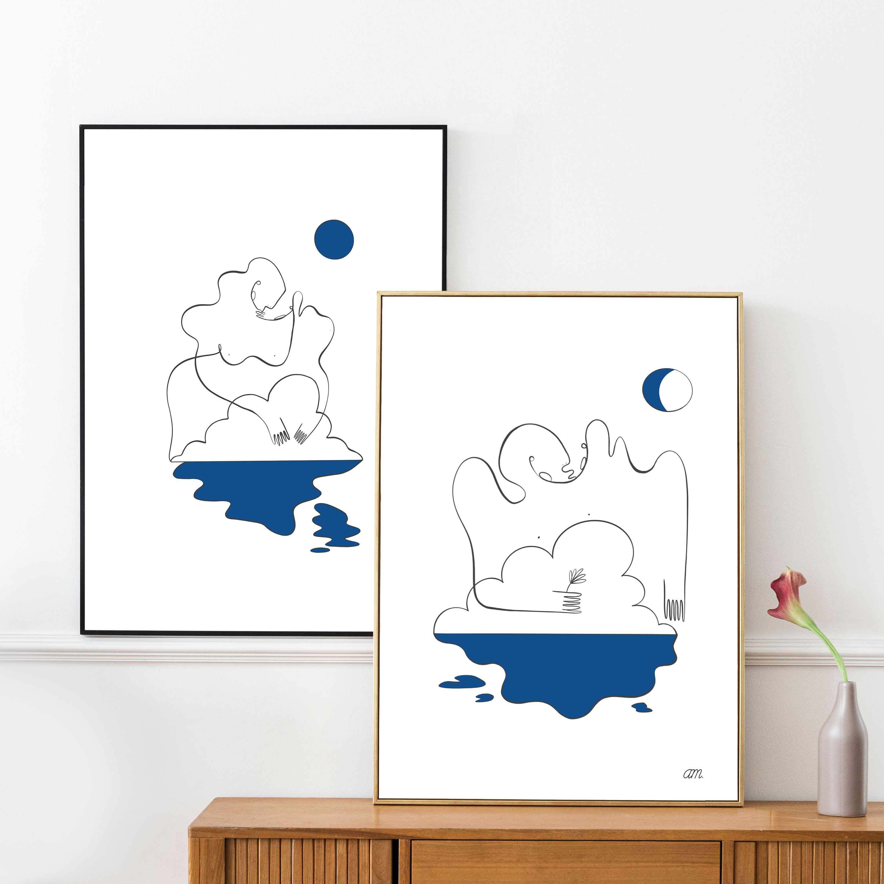 Set of 2 illustrations: n°08 and n°10 of the collection "L'éveil"