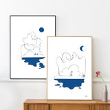 Set of 2 illustrations: n°08 and n°10 of the collection "L'éveil"