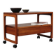 Vintage teak side table, serving trolley, Danish design MCM
