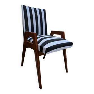 Vintage Scandinavian striped armchair