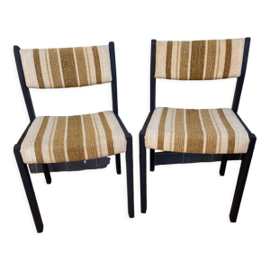 2 chaises bois et tissu