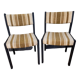 2 wooden chairs and vintage fabric