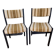 2 wooden chairs and vintage fabric