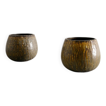 Pair of Swedish Mid Century Cermic Rubus Bowls by Gunnar Nylund,  1950s