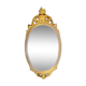 Antique oval mirror in gold leaf resin - baroque style - 73 cm