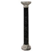 Antique black and white marble column, Italy, late 19th century