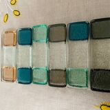 Set of 6 colored glass knife holders