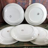 5 vintage dessert plates with fleur Moulin des Loups